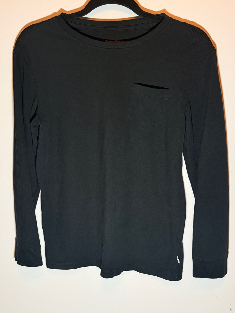 Tommy Bahama Boys Black Long-Sleeve Pocket Tee